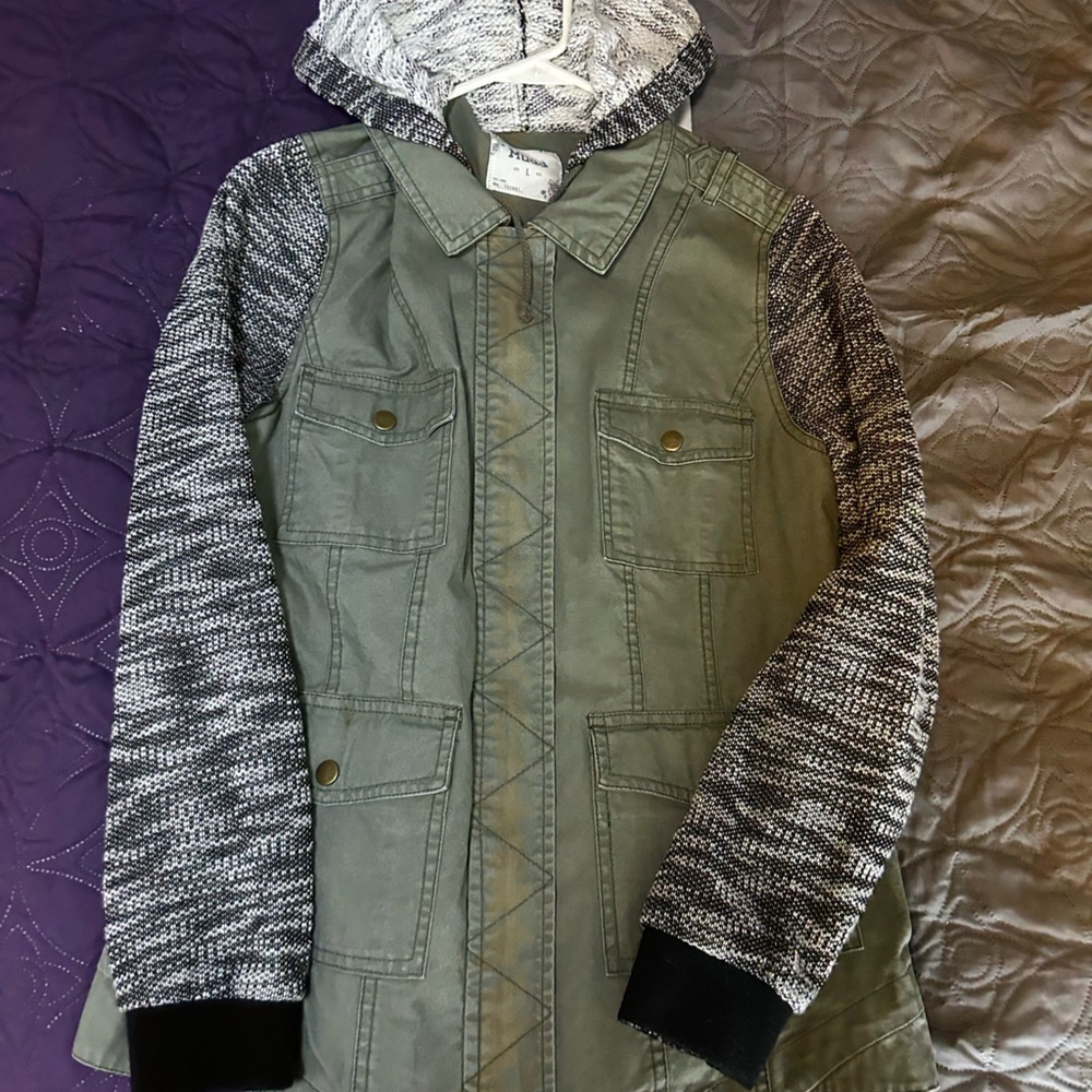 Mudd Olive and Black Bomber Jacket